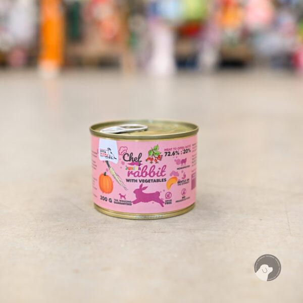 SYTA MICHA KRÓLIK Z WARZYWAMI Chef - mokra karma dla psa dla szczeniąt 200 g