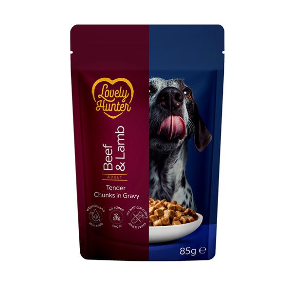 LOVELY HUNTER Adult Beef and Lamb, 85g saszetka z wołowiną i jagnięciną