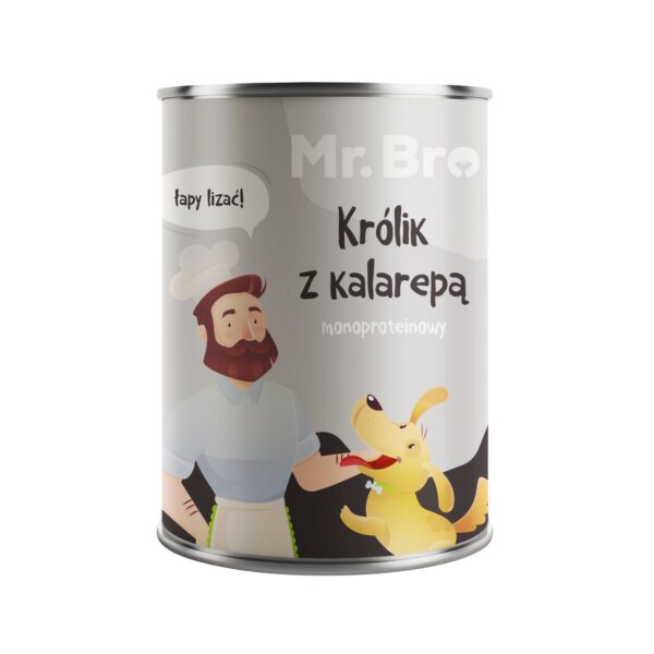Mr Bro Królik z kalarepą 400g – monobiałkowa mokra karma dla psa