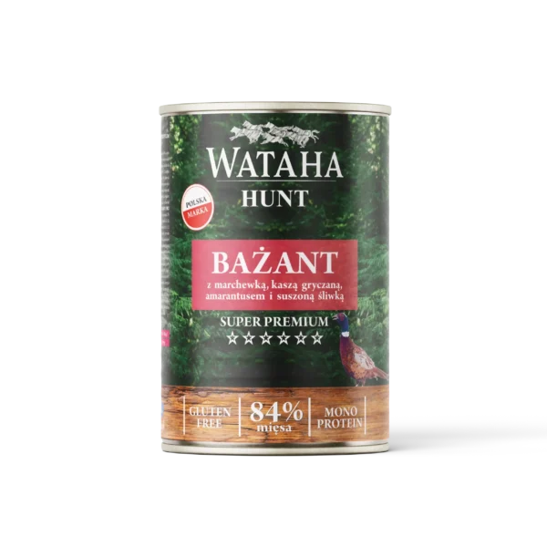 Wataha Hunt BAŻANT Z MARCHEWKĄ , KASZĄ GRYCZANĄ, AMARANTUSEM I SUSZONĄ ŚLIWKĄ mokra karma 400G
