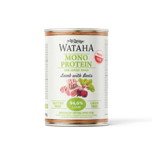 Wataha Mono Protein jagnięcina z burakami – mokra karma 400 g