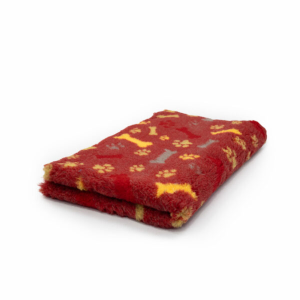 BUBA Legowisko antypoślizgowe DRY BED 28mm czerwony kości & łapy A28 100 x 75 cm