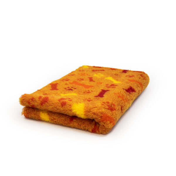 BUBA Legowisko antypoślizgowe DRY BED 28mm pomarańczowe kości & łapy A275 100 x 75 cm