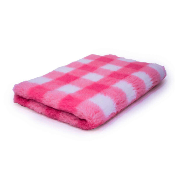 BUBA Legowisko DRY BED 28mm 75x100 cm antypoślizgowe krata biało wiśniowa A287