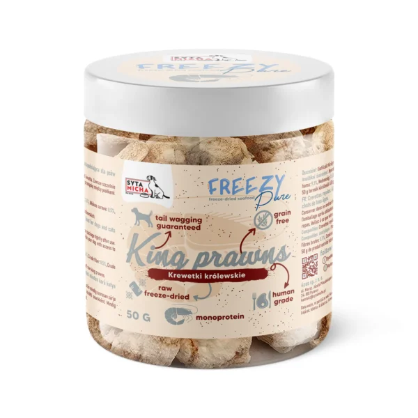 100% liofilizowane krewetki królewskie dla psa 50g FREEZY Pure