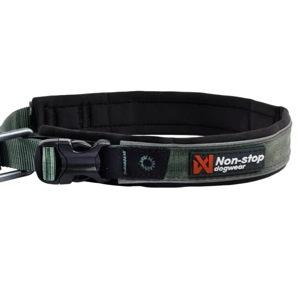 Non-stop dogwear Roma collar - obroża zielona z dodatkowym odblaskiem M