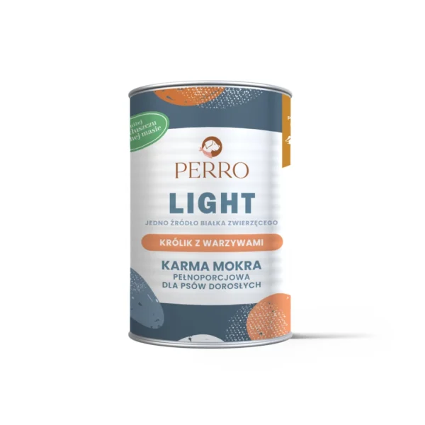 Karma mokra Light Królik z warzywami – monobiałkowa formuła dla psów dorosłych 400g