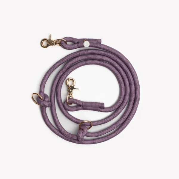 FURLOU HANDS FREE BRAIDED LEASH LILAC- liliowa smycz linowa 2,4 m