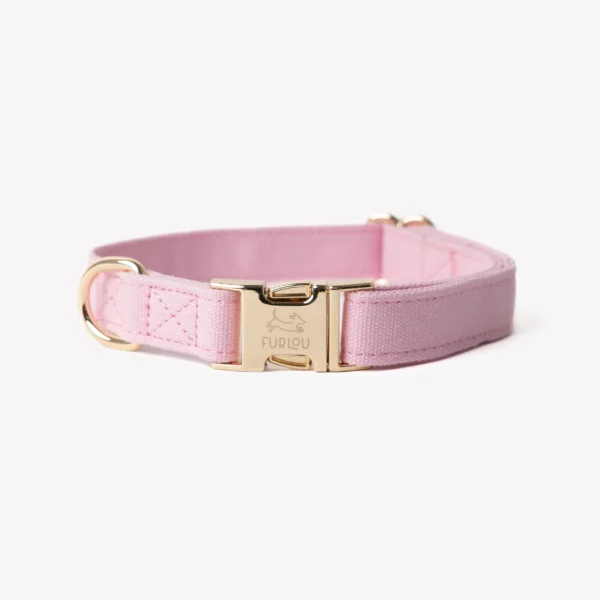 FURLOU Canavas DOG collar pink - jasno różowa obroża S-L