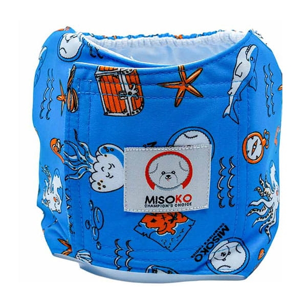 MISOKO Wielorazowa pielucha dla psów wzór ośmiornice rozm M