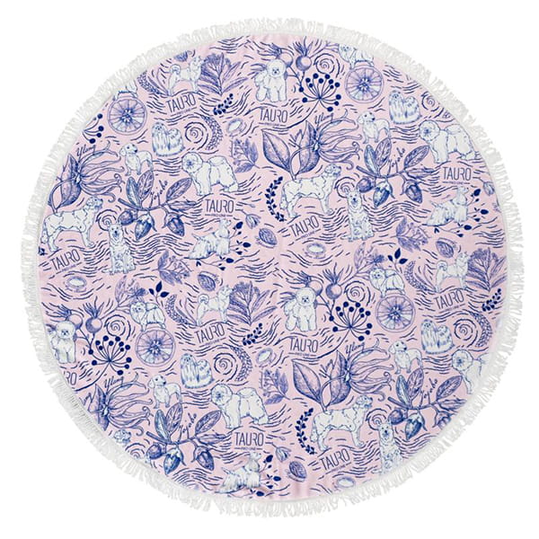 TPL Ręcznik z mikrofibry okrągły RÓŻ 150x150 cm