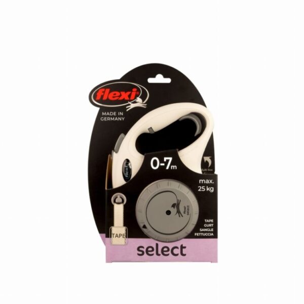 Smycz Flexi Select taśma 7m 25kg szara