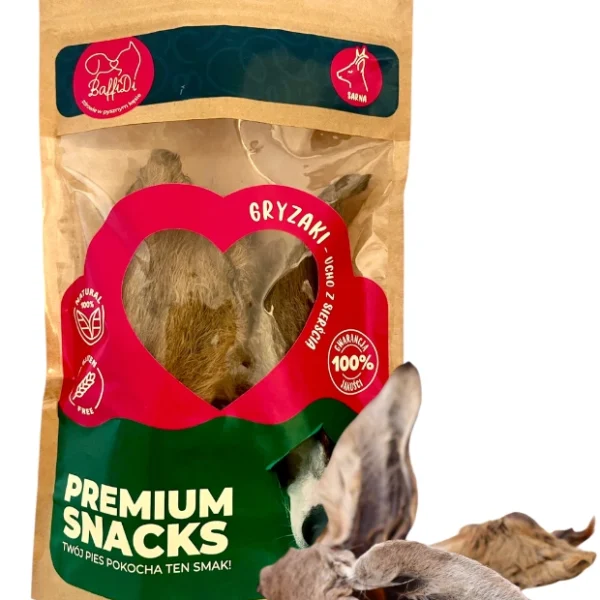 Baffidi Ucho z sierścią dla psa - sarna 3szt