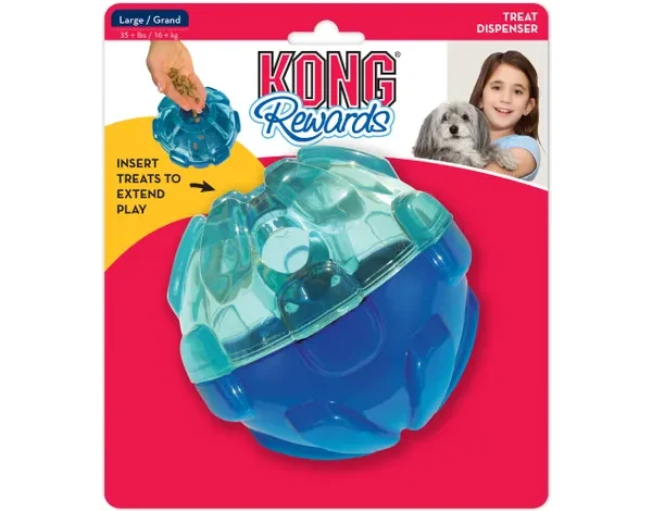 KONG ZABAWKA DLA PSAKONG® TOY REWARDS BALL BLUE - kula smakula
