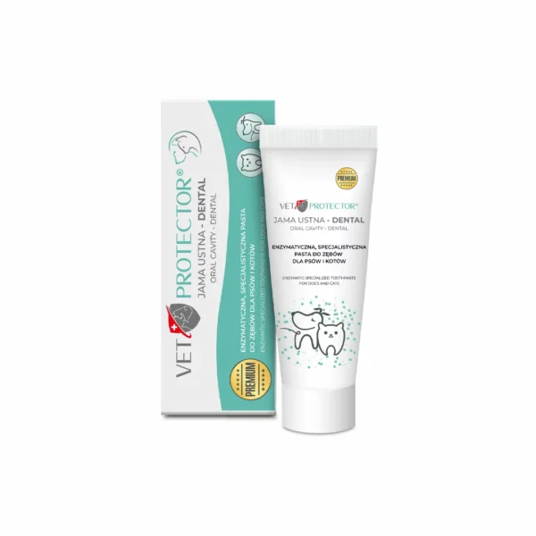 VET PROTECTOR® JAMA USTNA – DENTAL – enzymatyczna pasta do zębów dla psa i kota 75 ml