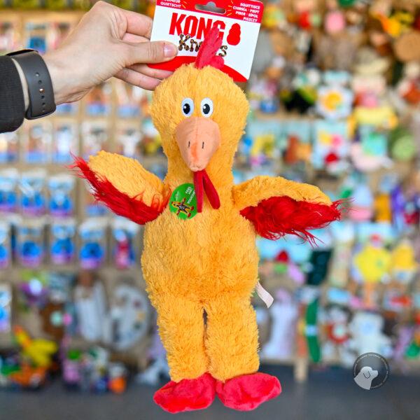KONG WILD KNOTS CHCICKEN zabawka dla psa wypełniona sznurem kurczak