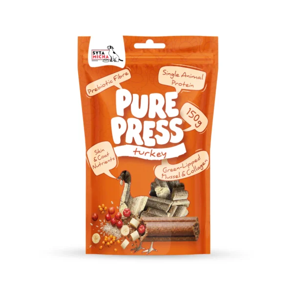 Syta Micha Smaczki tłoczone na zimno dla psa Pure Press Turkey 150 g indyk