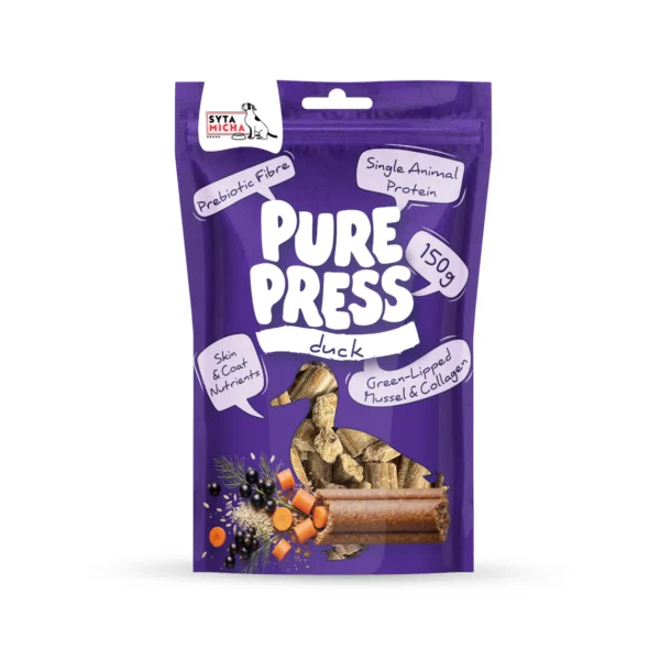 Syta Micha Smaczki tłoczone na zimno dla psa Pure Press Duck 150 g kaczka