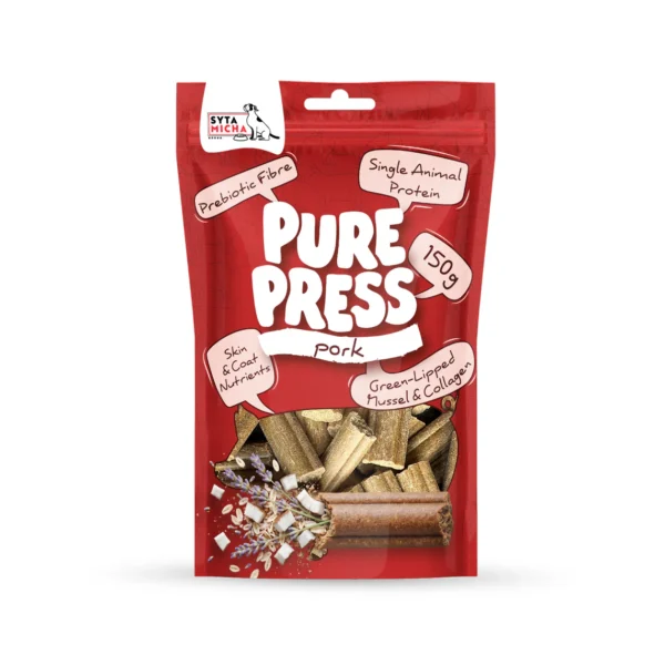 Syta Micha Smaczki tłoczone na zimno dla psa Pure Press Pork 150 g wieprzowina
