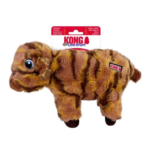KONG LOW STUFF STRIPES CPW M - pluszowa brązowa krowa z ala zwłoki
