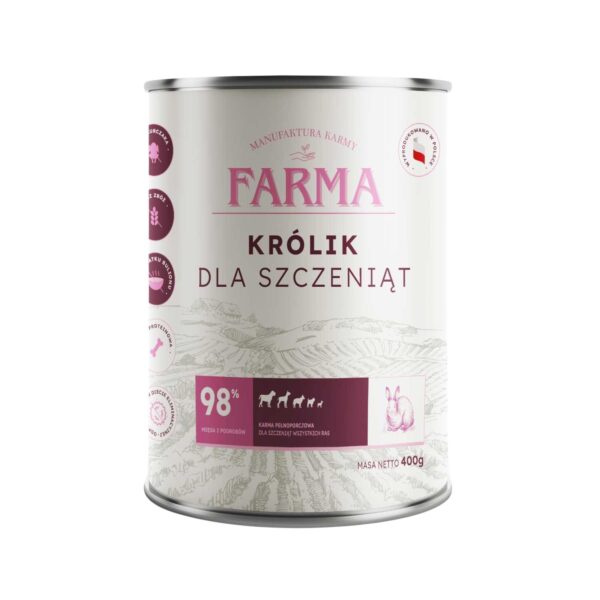 FARMA Select Królik dla szczeniąt 400g – Karma mokra dla psa