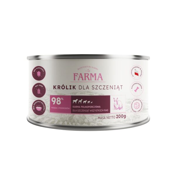 FARMA Select Królik dla szczeniąt 200g – Karma mokra dla psa
