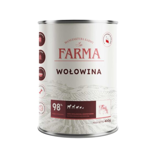 FARMA Select wołowina 400g – Karma mokra dla psa