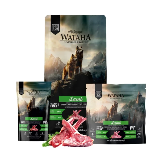 Wataha Hypoallergenic z Jagnięciną – Sucha Karma dla Dorosłych Psów Ras Średnich