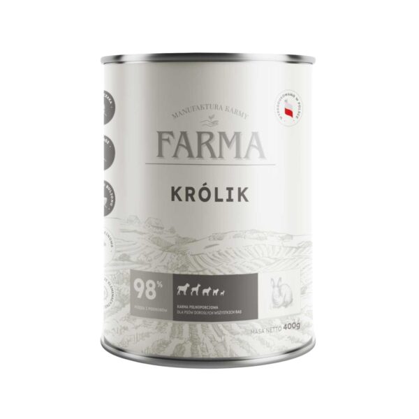 FARMA Select Królik 400g – Karma mokra dla psa