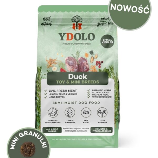 YDOLO Duck - kaczka - karma półwilgotna dla psów miniaturowych i małych ras 700 g