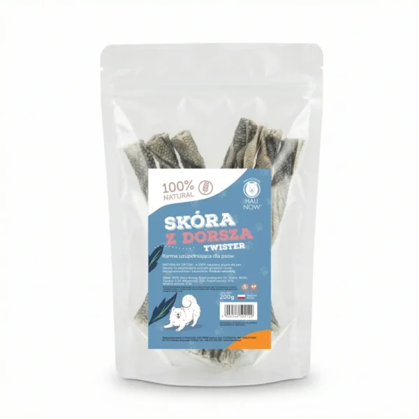 HAU NOW twister ze skóry dorsza dla psa 200 g