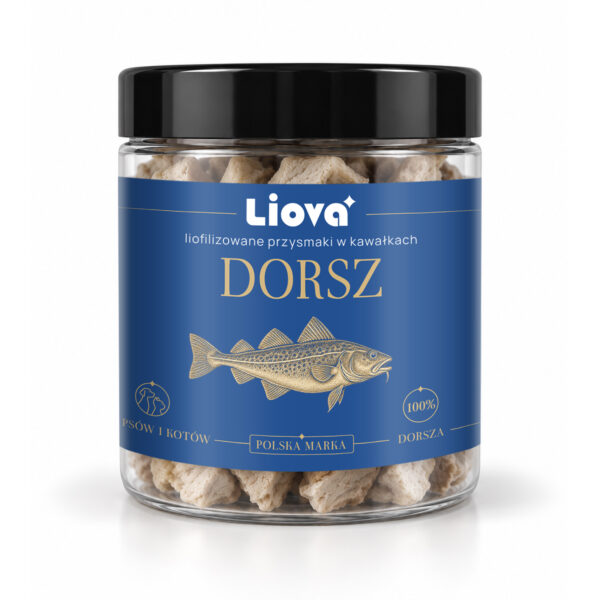 Liova Kawałki dorsz 40 g – liofilizowany przysmak dla psa i kota