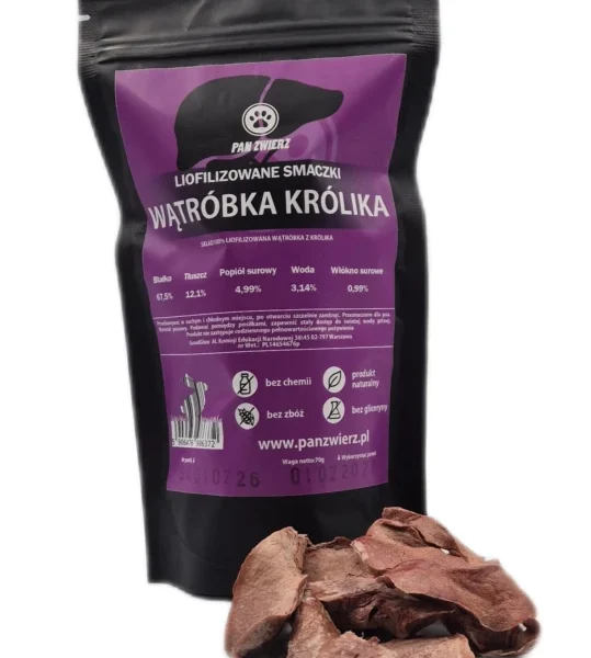 Pan Zwierz Liofilizowana wątróbka z królika 70g