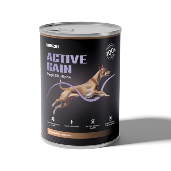 UNISZKI Karma mokra ACTIVE GAIN wieprzowina z jagnięciną 800 g