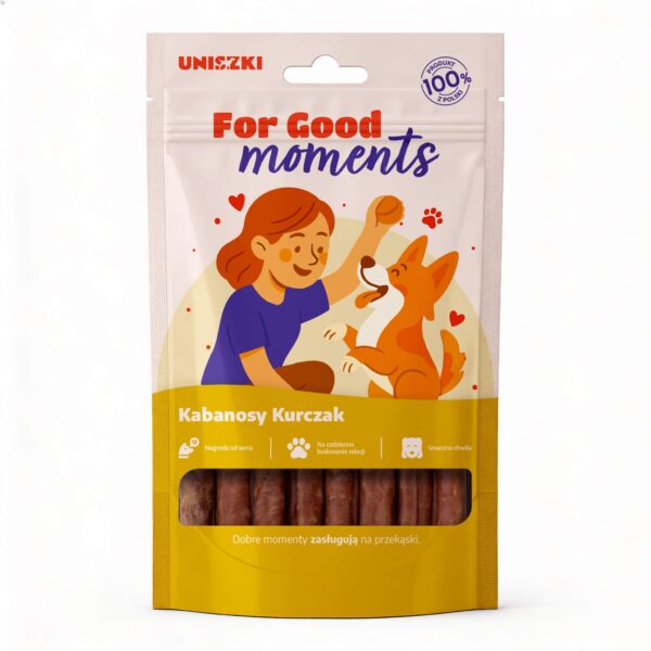 Uniszki For Good Moments Kurczak i wieprzowina kabanosy